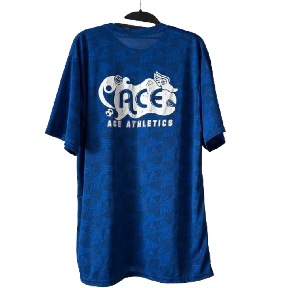 Augusta Sportswear Man's L Blue&Wite Short Sleeves Athletic Sportswear Tee Shirt - Picture 2 of 10